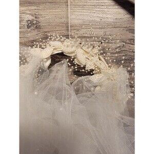 Vintage Wedding Veil with Pearl Headpiece